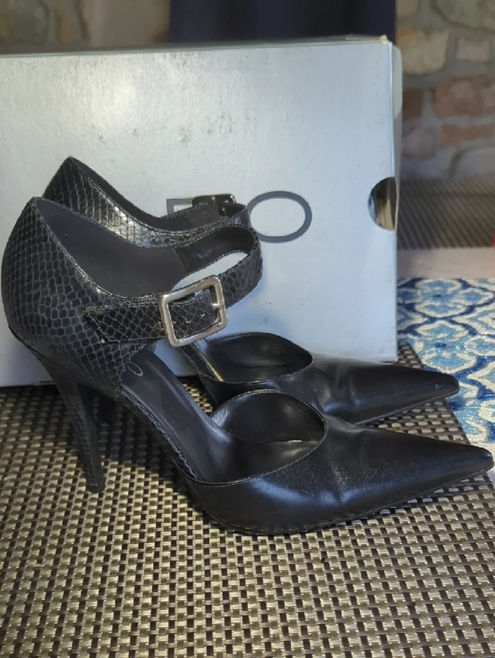 ALDO Orabella Black Pointed-Toe Mary Jane Stiletto Heels